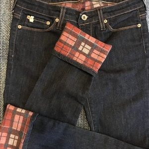 BIG STAR 1974 Alex Skinny Jean with plaid accent